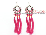 New Design Pink Style Pink Pearl Tassel Dangle Earrings